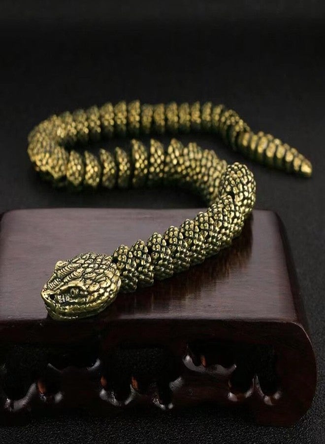 SHTWX Brass Snake Statue Sculpture Frgurine Gift for Snake Lover Desktop Display Decorative Decoration (Bronze) - Image 3